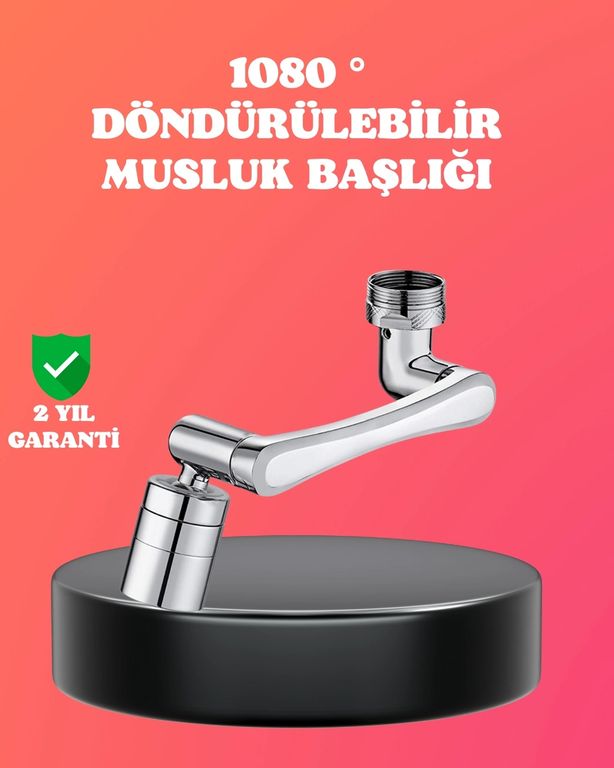 Diğer 125061211 Mey İthalat 1080 Dönebilen Püskürtme Filtreli Musluk Başlığı Su Tasarruflu