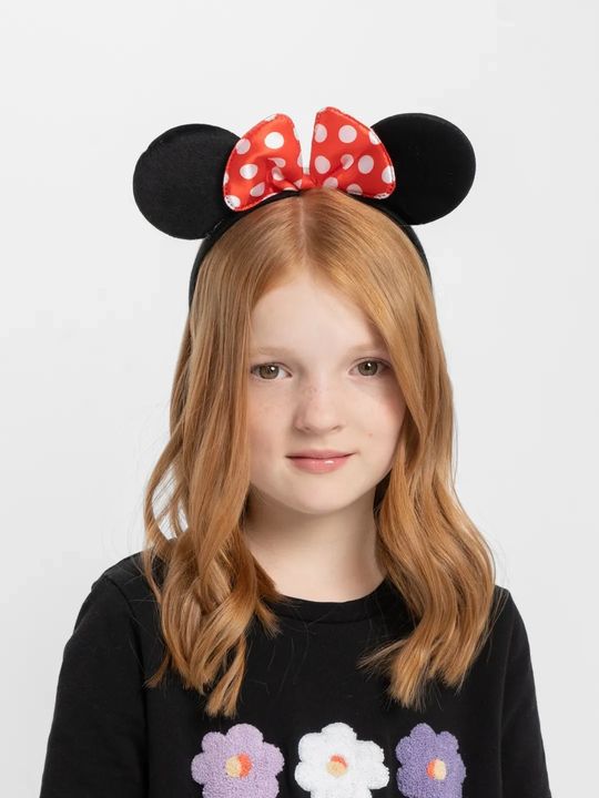 Diğer 125222770 Mey İthalat Kırmızı Fiyonklu Minnie Mouse Taç Fare Tacı Kafa Bandı