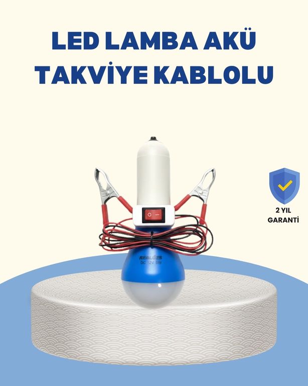 Diğer 125225534 Mey İthalat Timsah Kıskaçlı 12V Led Ampul Kamp Ve Acil Durum Lambası