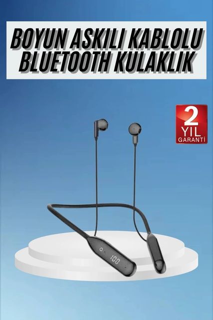 Diğer 125415835 Mey İthalat Boyun Bantlı Kablolu Yüksek Ses Kaliteli Bluetooth Kulaklık Uzun Pil Ömrü 100 Saat Sarj Çok Renkli