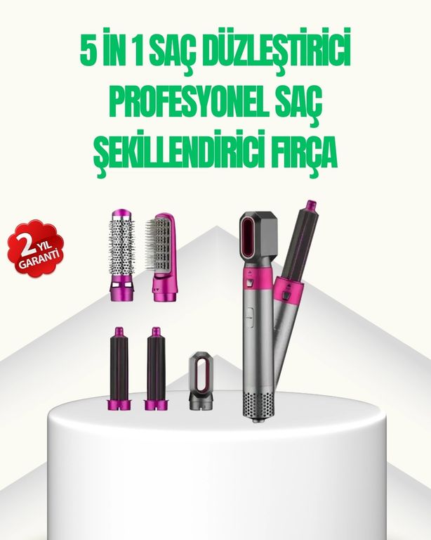 Diğer 125863605 Mey İthalat 5 İ 1 Arada Profesyonel Saç Şekillendirici Tek Cihazla Sınırsız Stil Çok Renkli