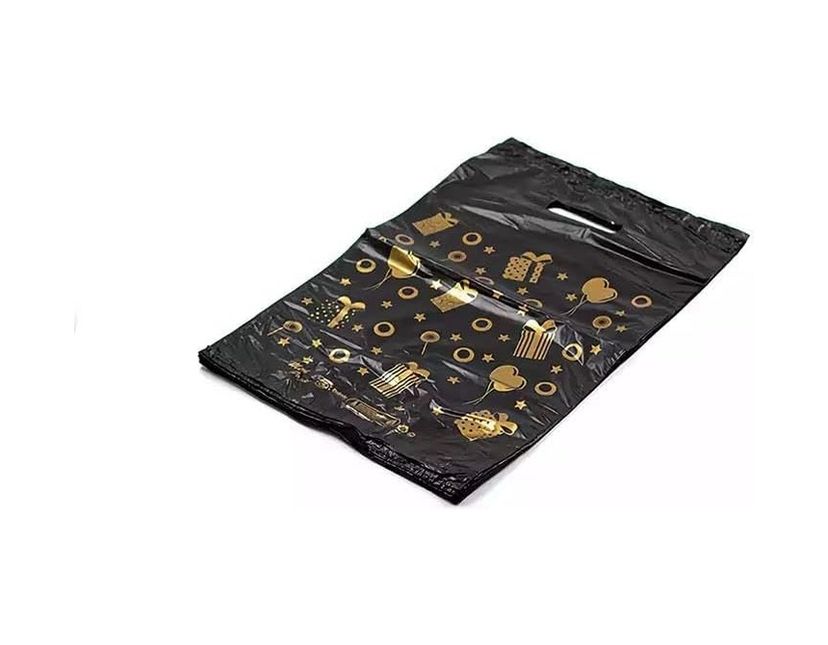 Diğer 126591562 Baskılı Mini Blok Poşet Torba - No: 3-30X50 Cm. - Siyah - 100 Adetlik 3 Paket