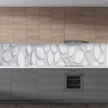 Diğer 126592073 Mutfak Tezgah Arası Folyo Kaplama Folyosu Beyaz Yapraklar 60X100 Cm