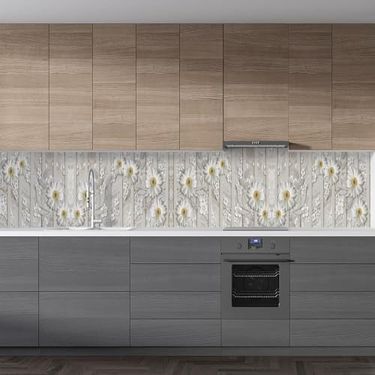 Diğer 126592471 Mutfak Tezgah Arası Folyo Kaplama Folyosu Beyaz Papatya 60X200 Cm