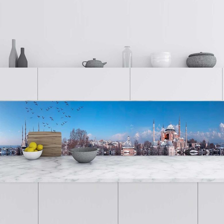 Diğer 126592517 Mutfak Tezgah Arası Folyo Kaplama Folyosu İstanbul Panorama 60X500 Cm