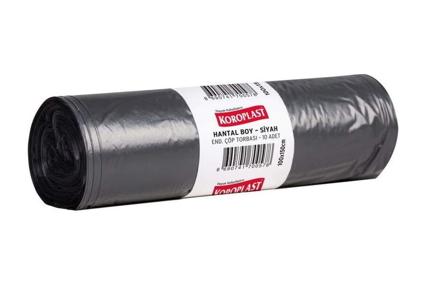 Diğer 126592603 Endüstriyel Hantal Boy Çöp Poşeti Siyah 10'lu 100X150 Cm, Yırtılmaz & Sızdırmaz, Kalın, Çift Katlı, Geri Dönüştürülebilir, Fabrika, Depo, İnşaat, Otel, Restoran, Hastane, Atölye