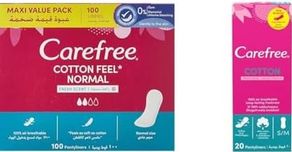 Diğer 126592687 Carefree Normal Parfümlü 100'lü Günlük Ped Ve Carefree, Günlük Ped, Pamuklu, Fresh Parfümlü, 20'li