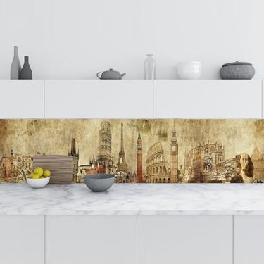 Diğer 126592702 Mutfak Tezgah Arası Folyo Kaplama Folyosu Mimari Kolaj 60X500 Cm