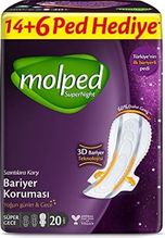 Diğer 126593708 Molped Supernight Ultra Hijyenik Ped Super Gece Dev Ekonomik 20 Adet