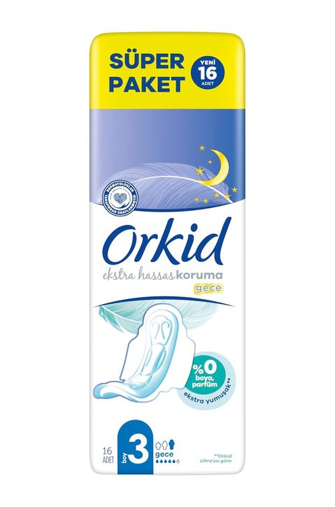 Diğer 126593710 Orkid Hassas Hijyenik Ped Uzun Ekstra Boy 3 16 Adet Ped
