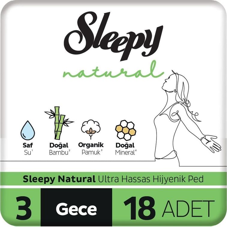 Diğer 126593750 Natural Ultra Hassas Hijyenik Ped Gece 18 Adet Ped