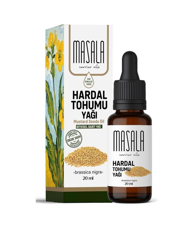 Diğer 126594114 Masala Hardal Tohumu Yağı, 20 Ml, Soğuk Pres,%100 Saf Ve Doğal