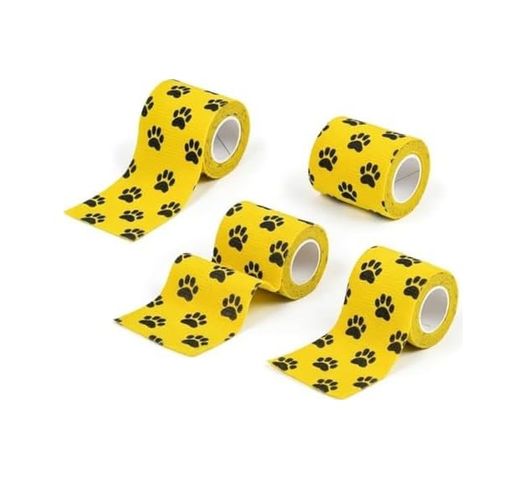 Diğer 126594219 Octacare Su Geçirmez Kendinden Yapışkanlı Kedi Ve Köpek Pati Bandajı, Sarı, 5 Cm X 4.5 Metre, 4 Adet