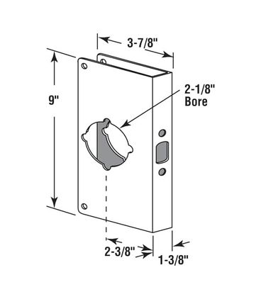 Diğer 126599371 Security U 9585 1-3/8" X 9" Kalın Paslanmaz Çelik, 2-1/8" Kilit Ve Kapı Güçlendirici, 1-3/8