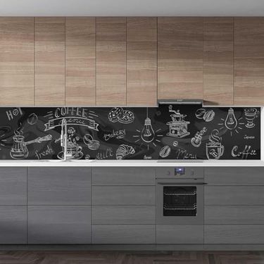 Diğer 126609944 Mutfak Tezgah Arası Folyo Kaplama Folyosu Coffee Menu 60X400 Cm