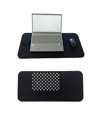 Diğer 126610085 Keçe Masa Üstü Mouse Pad Ve Bilgisayar Düzenleyici 70X32 Cm Antibakteriyel Mat, Doğal Keçe Mat, Masa Koruyucu Altlık, Ofis Ve Ev İçin Minimalist Tasarım Siyah