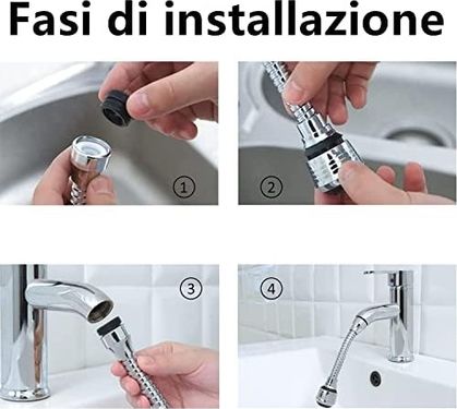 Diğer 126612253 Musluk Uzatma Hortumu, Musluk Hortumu, Musluk Perlatörü, 360 Dönebilen Filtre, Musluk, Mutfak Ve Banyo İçin