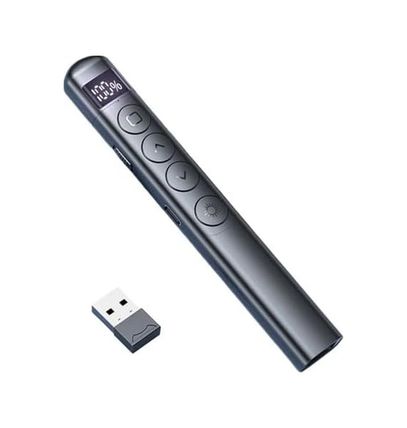 Diğer 126615725 Dijital Ekranlı Şarjlı Lazer Sunum Kumandası Şarj Göstergeli Lazer Powerpoint Laser Pointer Slayt Atlatıcı