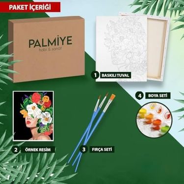 Diğer 126620806 Hobi Sanat Sayılarla Boyama Tuval Seti Fırça Boya Dahil Çıtalı 40X50 Cm - Geyik