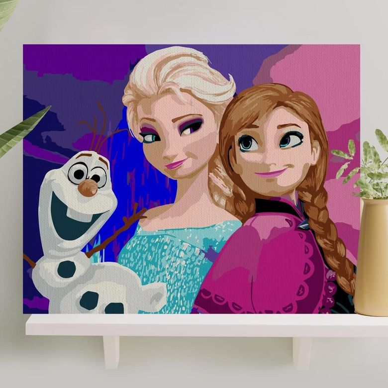 Diğer 126621176 Hobi Sanat Sayılarla Boyama Tuval Seti Fırça Boya Dahil Çıtalı 40X50 Cm - & Karlar Ülkesi