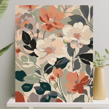 Diğer 126621237 Hobi Sanat Sayılarla Boyama Tuval Seti Fırça Boya Dahil Çıtalı 40X50 Cm - İlkbahar