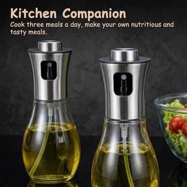 Diğer 126621919 Cam Püskürtmeli Sprey Yağdanlık, 200 Ml Kapasiteli, Saydam Ve Dayanıklı Yapı, Ev Ofis Restoran İçin Kullanımı İçin Uygun Airfryer Kızartma Izgara Salata İçin Yağ Püskürtücü Cam Yağdanlık