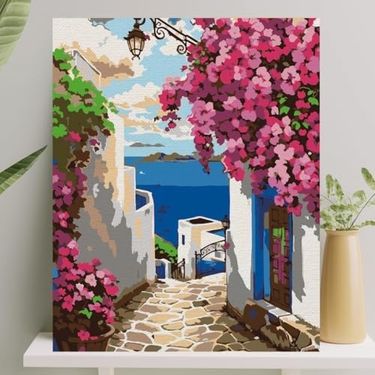 Diğer 126622267 Hobi Sanat Sayılarla Boyama Tuval Seti Fırça Boya Dahil Çıtalı 40X50 Cm - Alaçatı