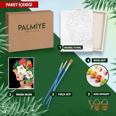 Diğer 126622444 Hobi Sanat Sayılarla Boyama Tuval Seti Fırça Boya Dahil Çıtalı 40X50 Cm - Sonbahar