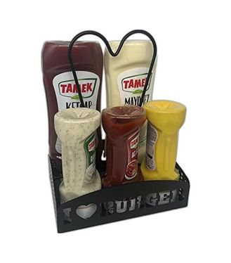 Diğer 126626646 Masaüstü Sosluk Standı I Love Burger Siyah