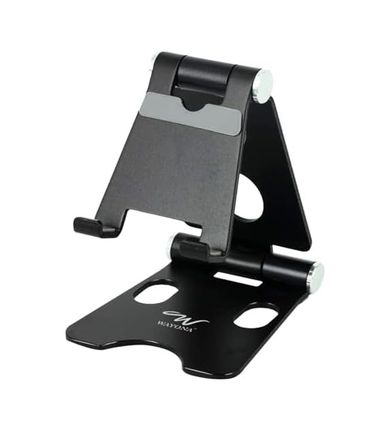 Diğer 126631763 Masaüstü Alüminyum Mobil Stant, Ayarlanabilir Çok Açılı, Katlanabilir/tutucu Standı, Akıllı Telefonlar, Tabletler Ve Ipad Için, Mobil Stant, Siyah