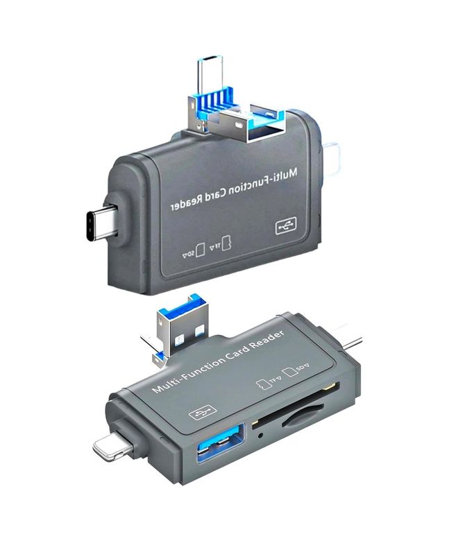 Diğer 126632722 7In1 Micro Usb, Type C, İphone 15, 14, 13, 12, 11 Pro,pro Max Uyumlu, Multi, Kart Okuyucu, Otg, Sd Tf Usb Dönüştürücü