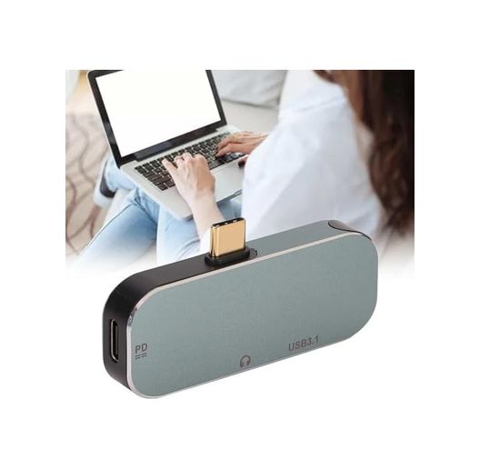 Diğer 126634009 Mini Boy Usb C Hub Adaptör, 15, 16, 17 İle Uyumlu 3.5 Kulaklık Bağlantı Noktası Type-C Tipi Usb 3.0 Çevirici Hub 5'i 1 Arada 10Gbps 100W Alüminyum Alaşımlı Malzeme Yx04