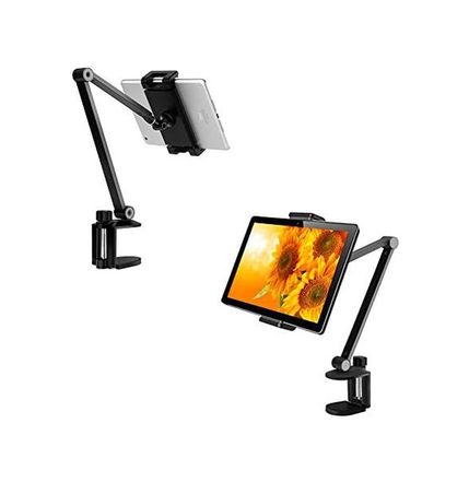 Diğer 126634182 Alüminyum Uzun Kollu Tablet Standı, /ipad/ipad Mini/ipad Pro 12,9 İnç Herhangi Bir Telefon/tablet 4-13 İnç, 360 Dönebilen Braketli Kızak Ev, Ofis, Mutfak Ve Yatak İçin - Siyah