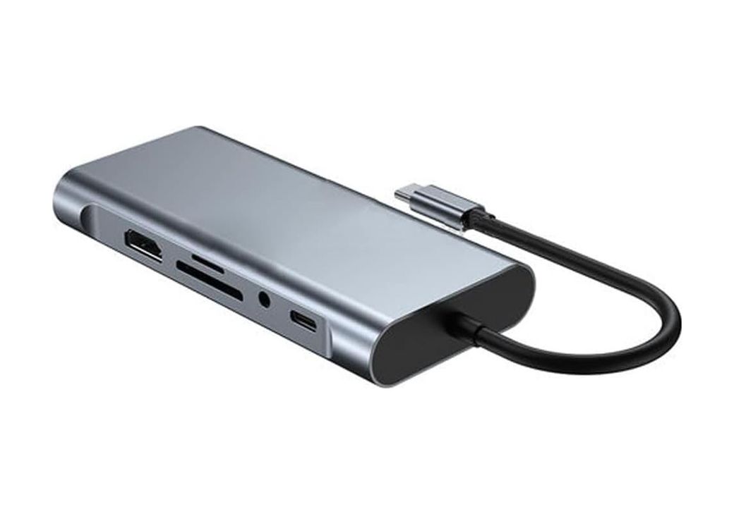 Diğer 126634716 10 İn 1 Type-C To Usb Hub Hdmı 4K ,audio/, Type-C/, 4X Usb 3.0/, Lan/, Vga/, Sd Card Reader Çevirici Hub 10 Port Adaptör Dönüştürücü Çoklayıcı