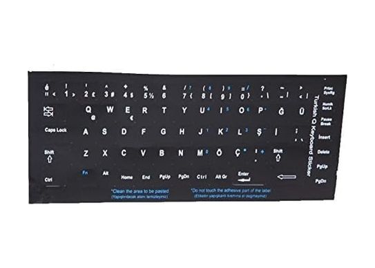 Diğer 126635189 53161 Türkçe Q Siyah Klavye Stiker Bilgisayarlar İçin Klavye Yapışkan Etiketi Siyah Üzerine Harfler Q Türkçe