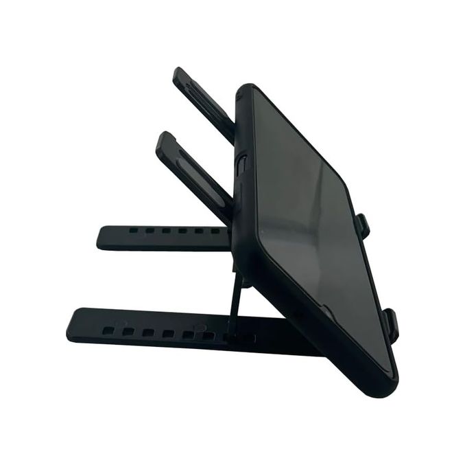 Diğer 126635333 Mini Metal Stand Katlanabilir Çantada Taşınabilir Folding Alüminyum 8 Kademeli Telefon Ve Tablet Standı 13 Cm Mini Dizayn Rt008 Siyah