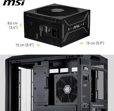 Diğer 126639060 Msı Mag A850Gls Pcıe5 Siyah 850W 80+ Full Modüler Power