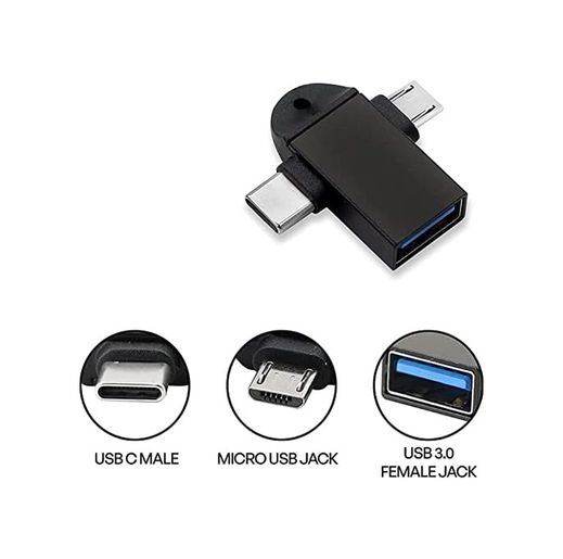 Diğer 126639170 Micro Usb Type-C 3 In 1 Dönüştürücü Çevirici Adaptör Otg