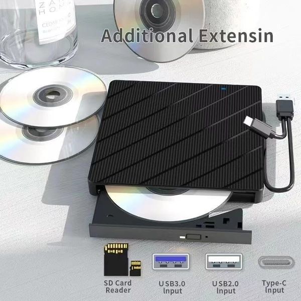 Diğer 126647339 Harici Cd Dvd Okuma Yazma Usb 3.0 Hub Çok Amaçlı External Drive Tf Sd Kart Okuyucu 8In1