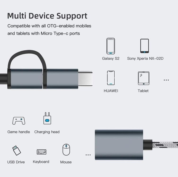 Diğer 126650042 Usb 3.0 Otg To Type C Micro Usb Data Şarj Çevirici Dönüştürücü Adaptör