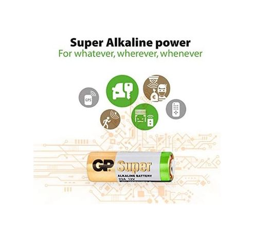 Diğer 126660413 Gp23A Süper Alkalin 23A/mn21/v23Ga Boy Pil, 12 Volt, 5'li Kart, Bakır/beyaz/yeşil