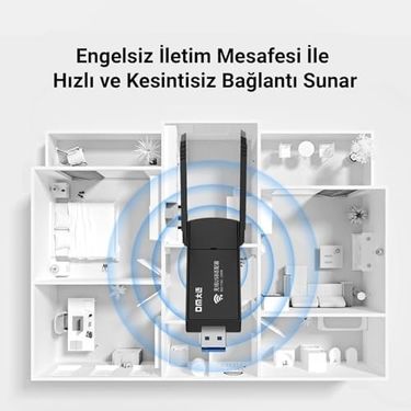 Diğer 126666318 Dm Ad085 1300 Mbps Dual Band 5.8Ghz Usb Adaptör Wifi Alıcı Verici Access Point