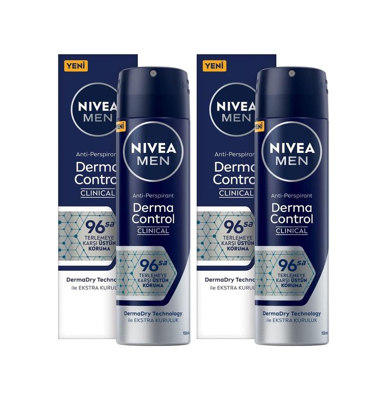 Diğer 128807851 Men Erkek Sprey Deodorant Derma Control Clinical 150 Ml, 96 Saat Antiperspirant Koruma,ekstra Kuruluk,alkolsüz 2 Paketi
