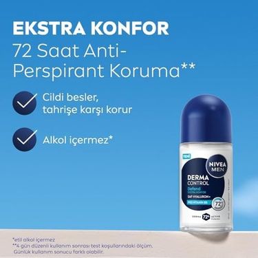 Diğer 128808375 Men Erkek Roll On Deodorant Derma Control Defend 50 Ml, 72 Saat Anti Perspirant Koruma, Tahrişe Karşı Koruma,hyaluronik Asit, Pro Vitamin B5,alkolsüz Formül Açık Bej