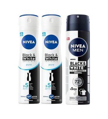 Diğer 128808660 Men Erkek Sprey Deodorant & Invisible Original 150 Ml + Kadın Sprey Deodorant & Invisible Pure 150 Ml X2