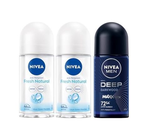 Diğer 128808704 Men Erkek Roll On Deodorant Deep Dimension 72 Saat Anti-Perspirant Koruma 50 Ml + Kadın Roll On Deodorant Fresh Natural 48 Saat Anti-Perspirant Koruma 50 Ml X2