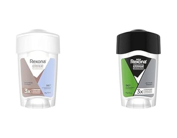 Diğer 128808740 Clinical Protection Kadın Stick Deodorant Shower Clean 45 Ml & Rexona Men Clinical Protection Stick Deodorant Fresh 45 Ml