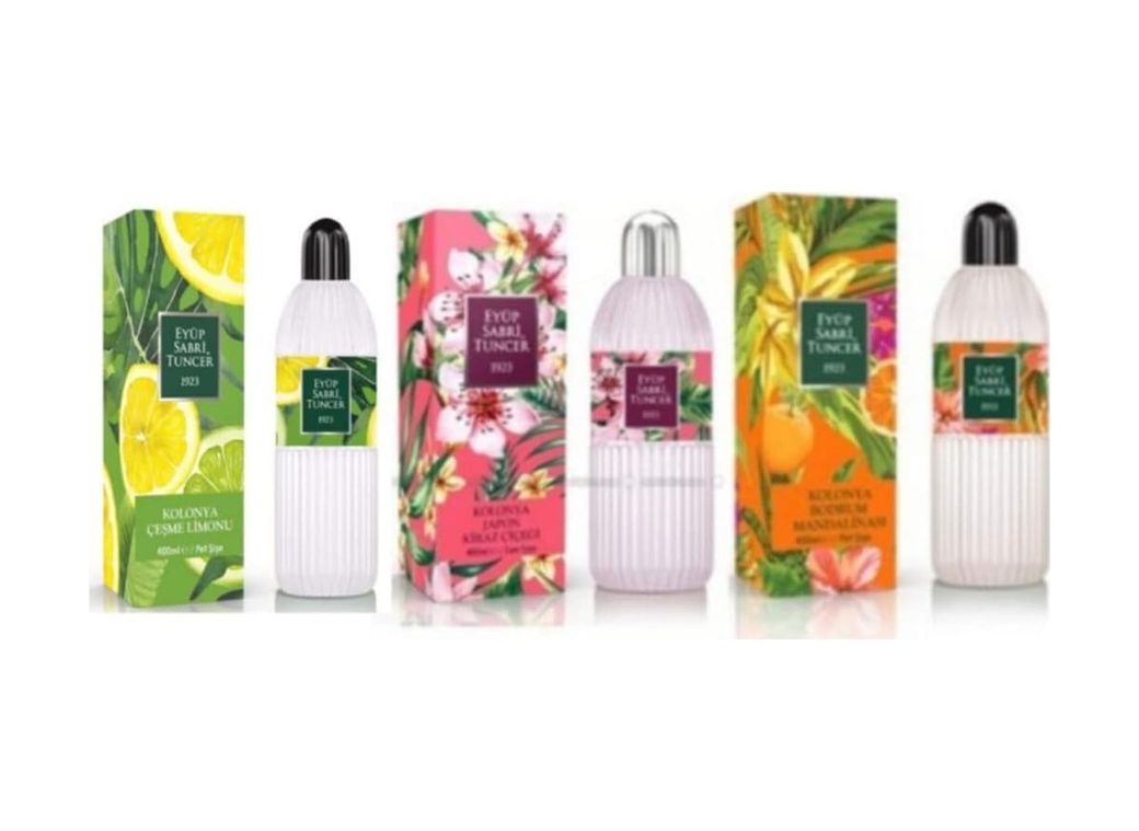 Diğer 128830700 Çeşme Limonu, Kirazı Ve Bodrum Mandalinası 400 Ml Kolonya Seti 3' Lü