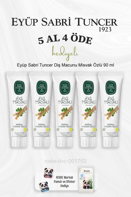 Diğer 128830742 Diş Macunu Misvak Özlü 90 Ml 5 Al 4 Öde Ve Rosie Pamuk