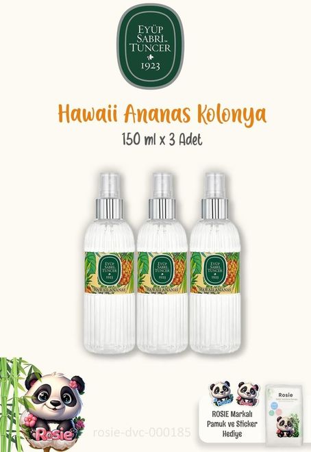 Diğer 128831210 Hawaii Ananas Kolonyası 150 Ml 3'lü Ve%100 Doğal Rosıe
